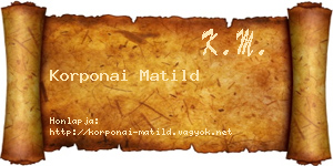 Korponai Matild névjegykártya